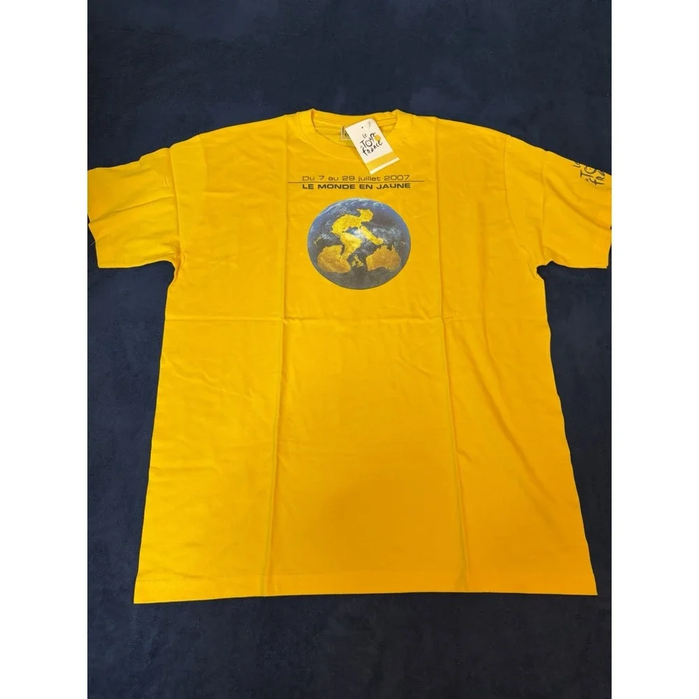 Le Tour De France 2007 Official T-Shirt Mens XL Yellow Vtg Merchandise NWT